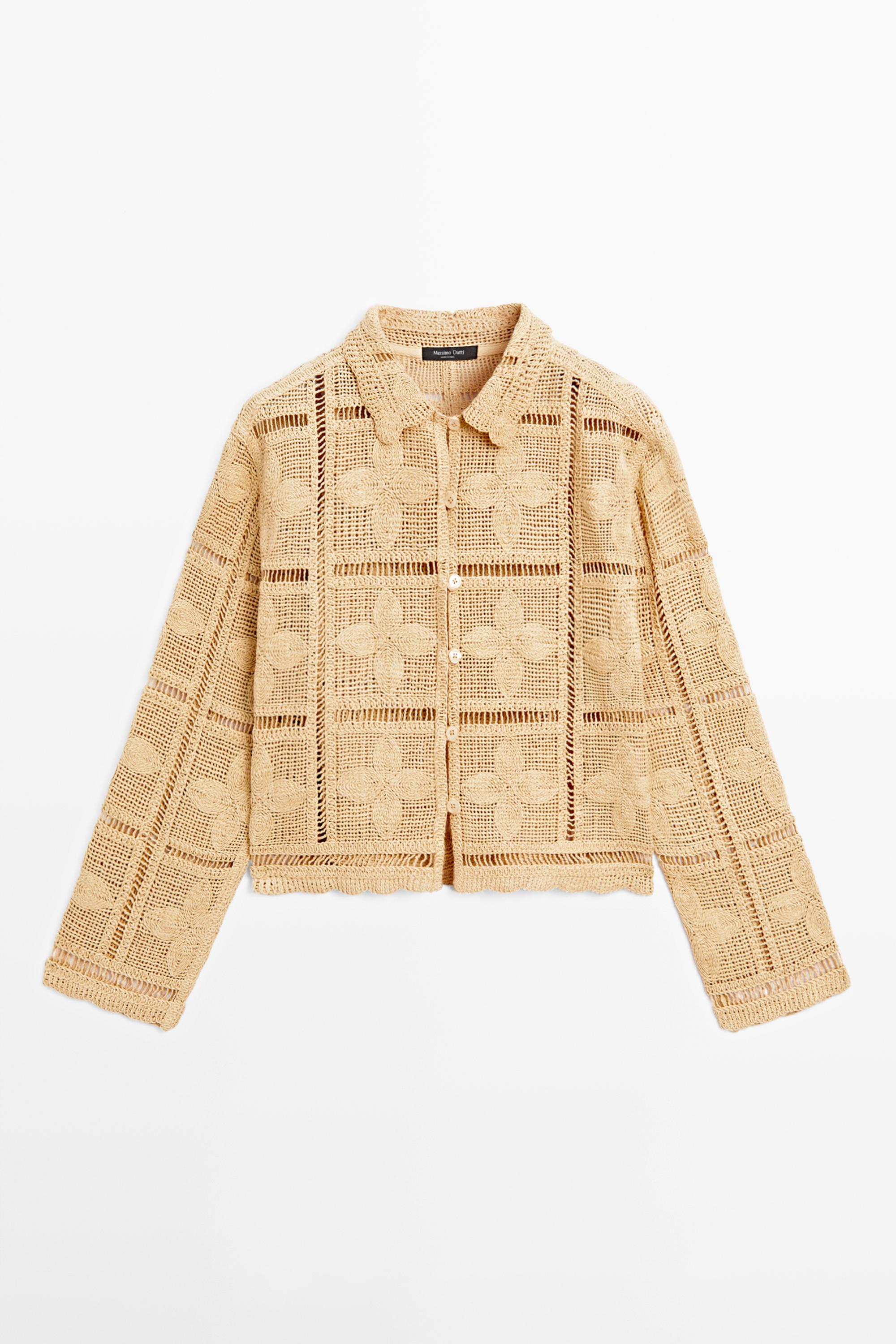 Veste en maille ajourée au crochet